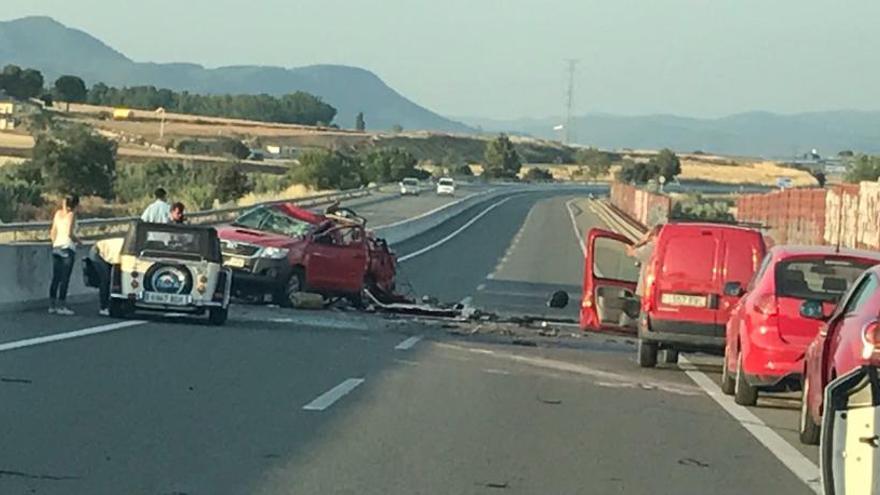 Imatge de l&#039;accident, pocs minuts després de produir-se.