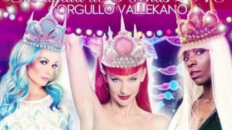 Cartel de la carroza con &#039;drag queen&#039; de la cabalgata de Vallecas.