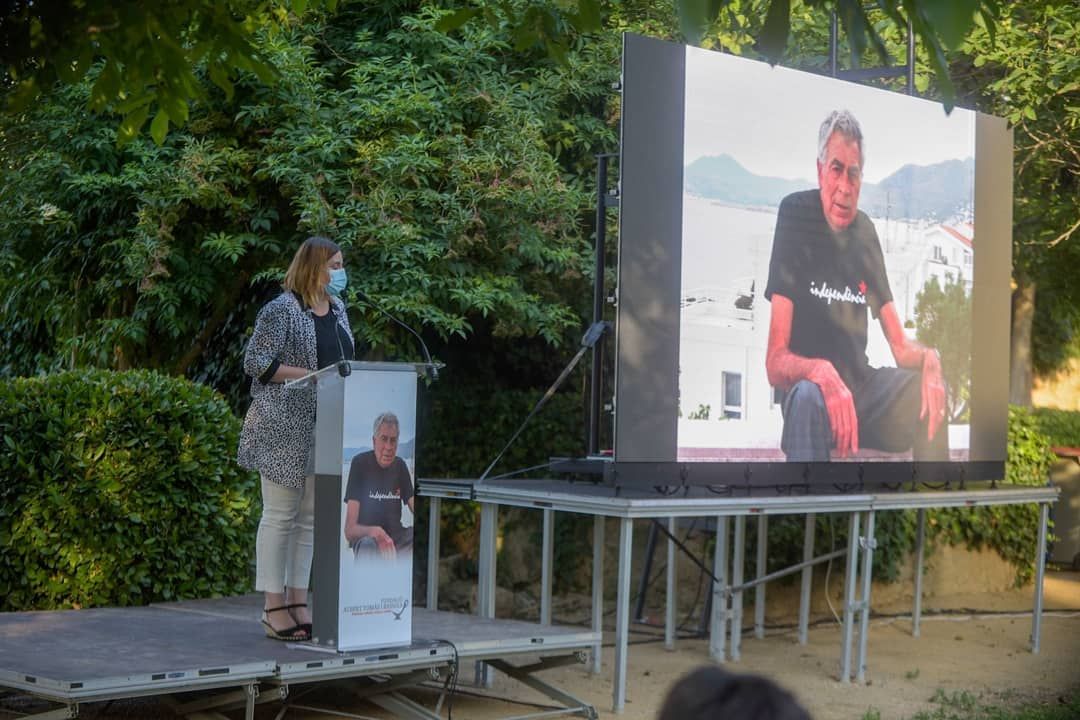 Emotiu homenatge a Albert Tomàs i Bassols al seu poble natal, Vilabertran