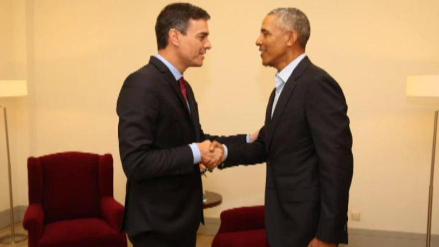 Pedro Sánchez se reúne con Barack Obama en Madrid