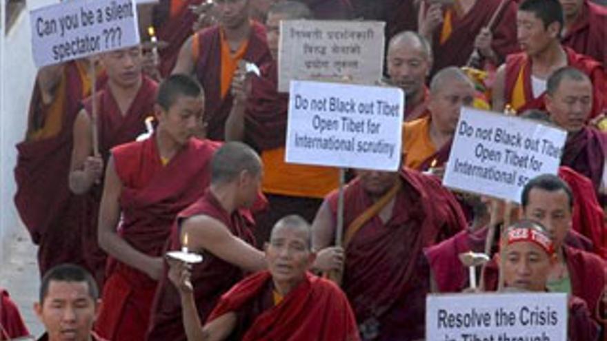 &quot;El Tíbet no es libre&quot; gritó un monje ante la prensa
