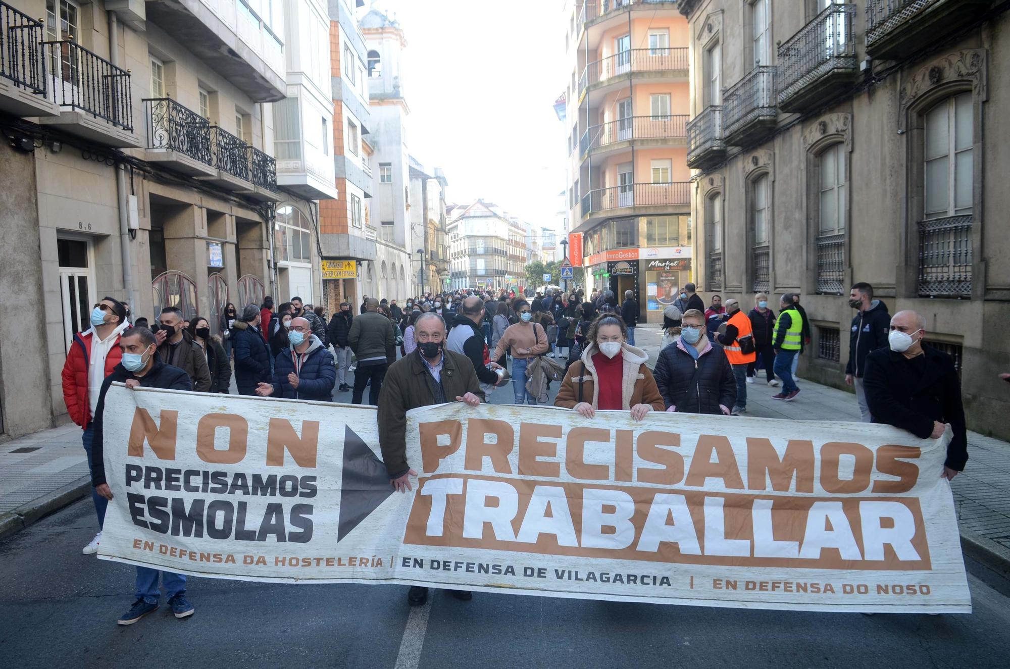 Manifestación masiva de la hostelería en Vilagarcía