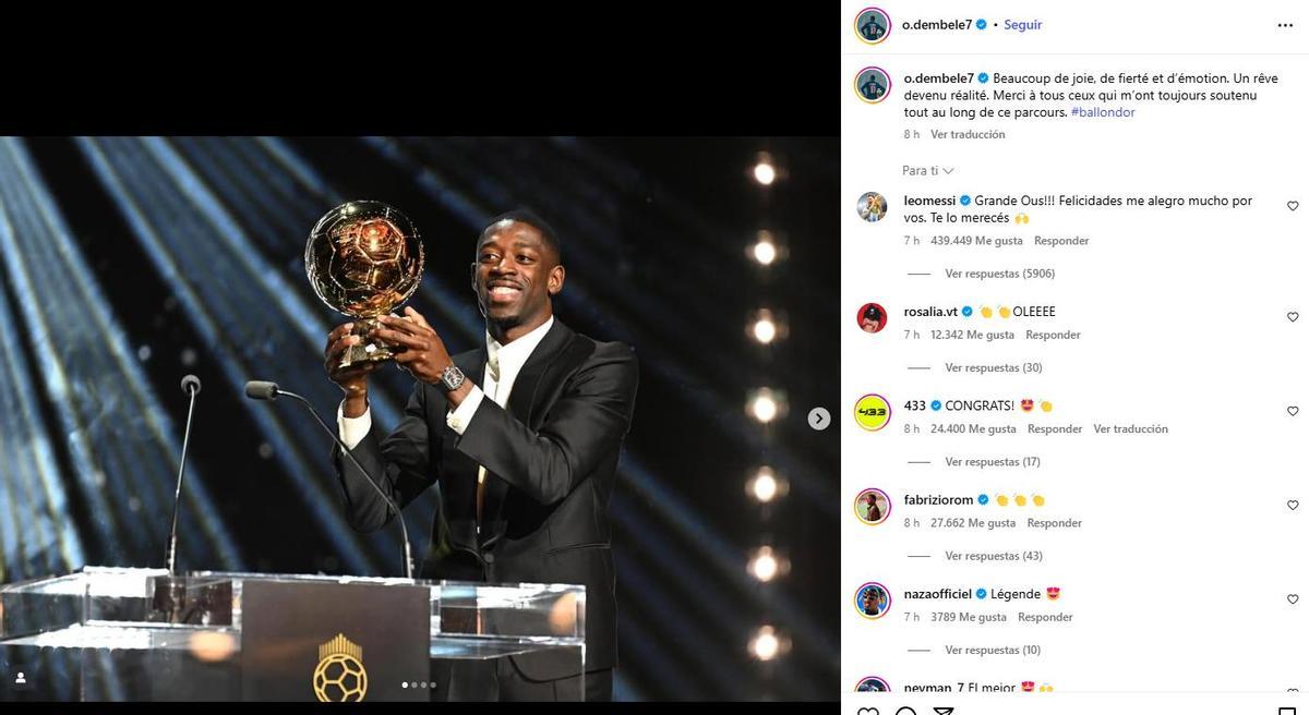 La felicitación de Messi