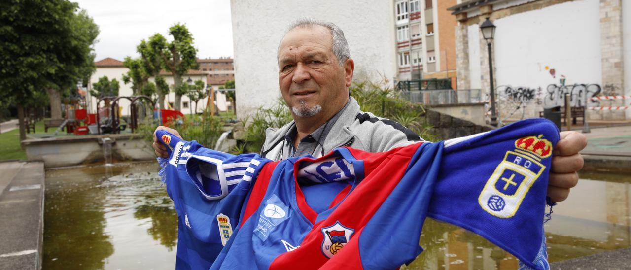 Atilano, exjugador del Langreo, que le dio un ascenso al Real Oviedo en 1979, ayer en Pola de Siero