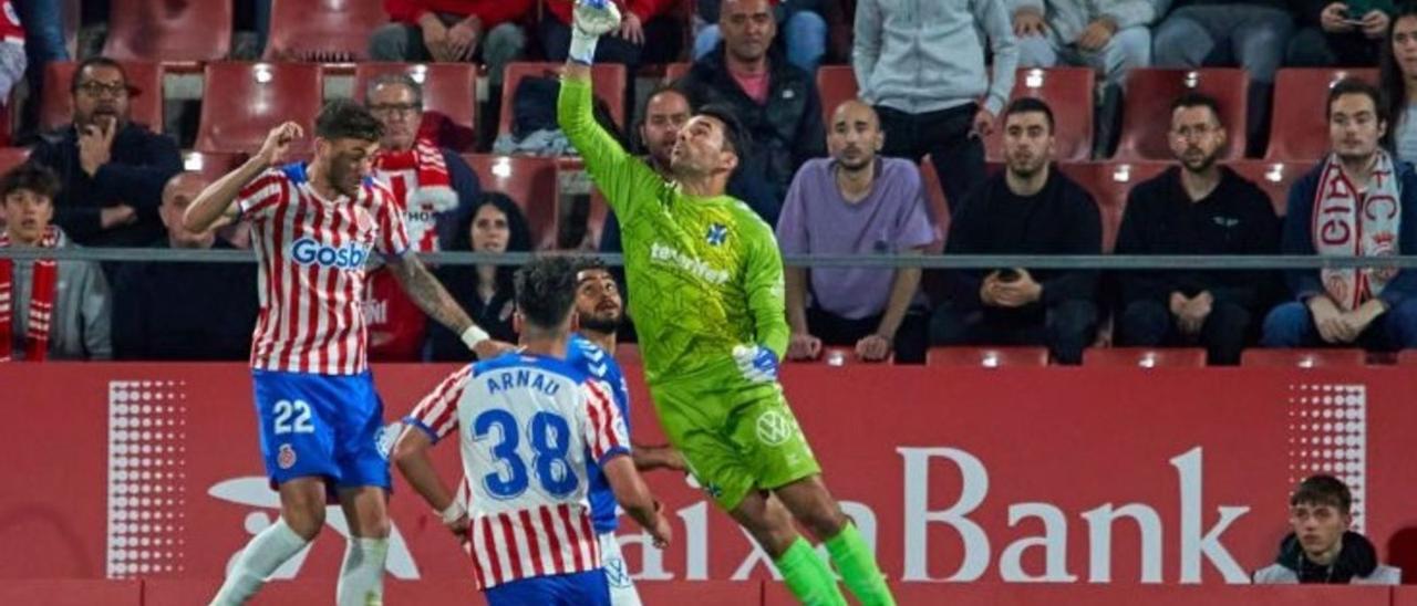 Juan Soriano, durante el encuentro del lunesen Montilivi.