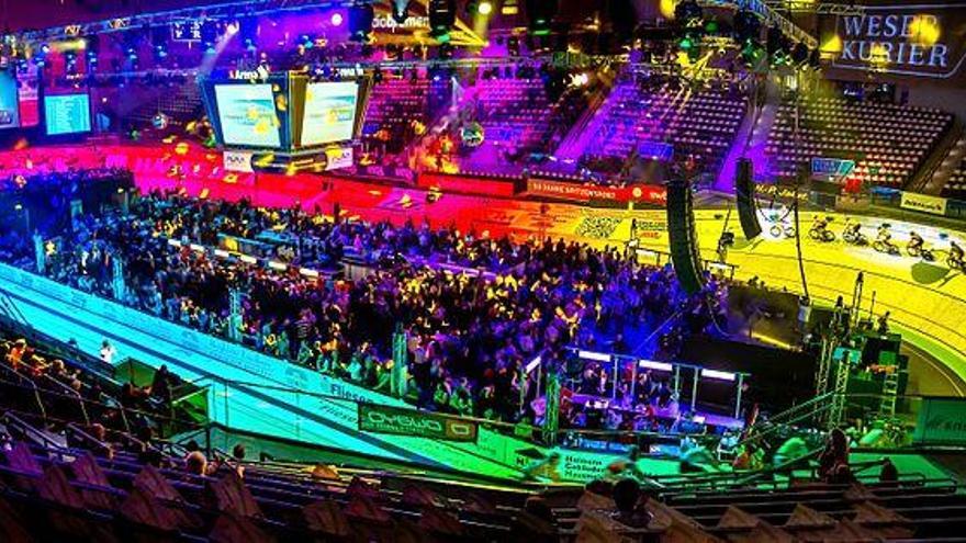 So ähnlich dürfte es am Freitag auch in der Palma Arena aussehen: Bahnradrennen im Bremer Velodrom.