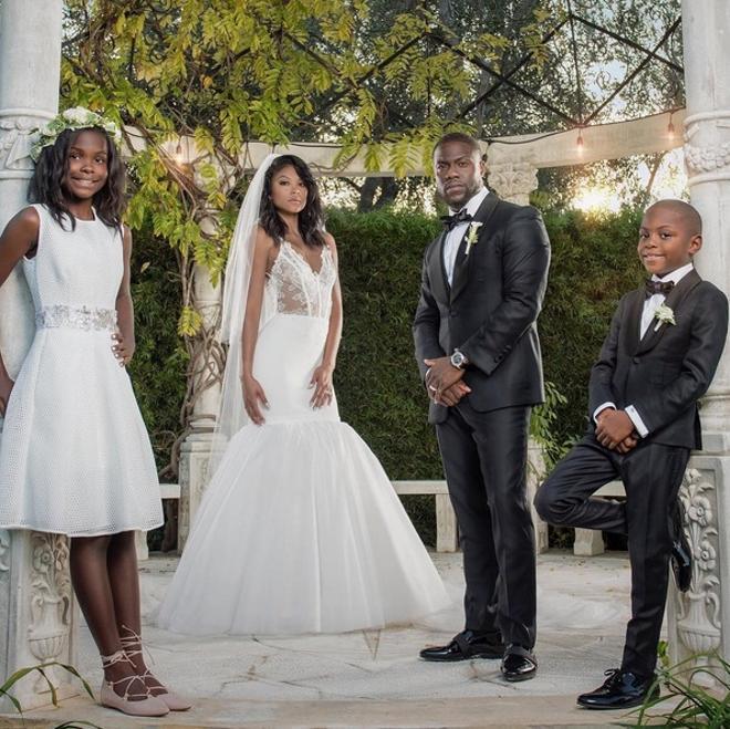 La boda de Kevin Hart y Eniko Parrish: junto a los hijos de él
