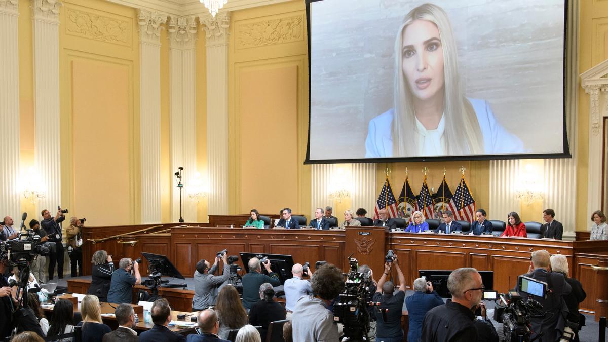 Ivanka Trump, durante la primera audiencia de la comisión que investiga el asalto al Capitolio.