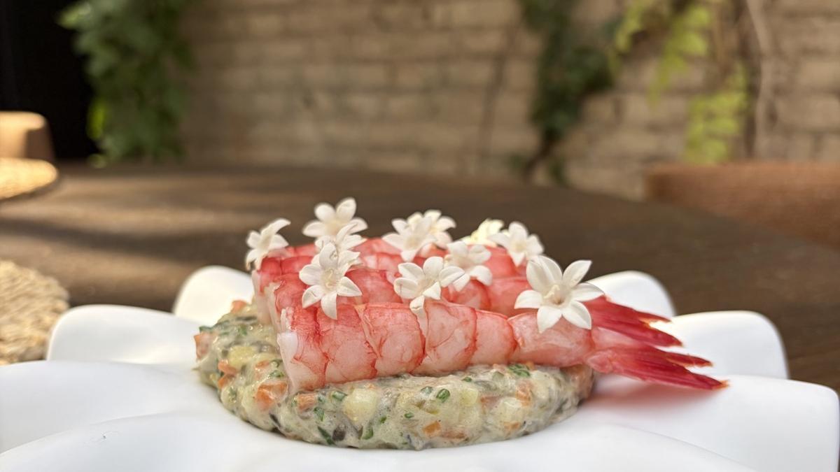 La ensaladilla rusa con gamba roja de La Salita.