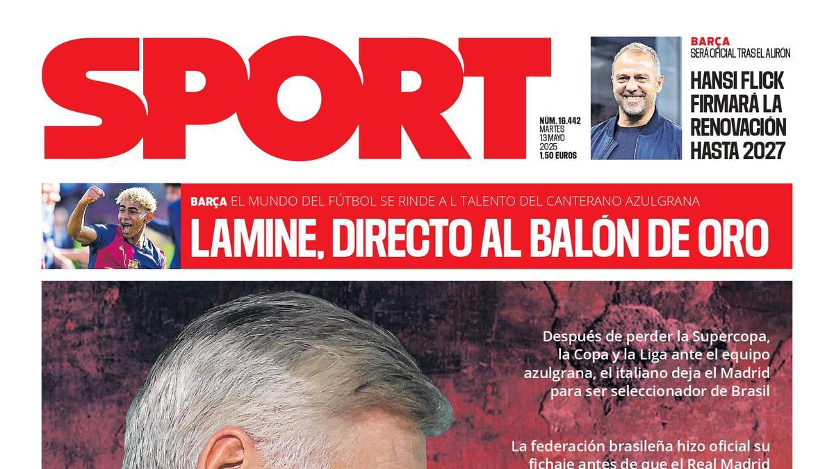 Esta es la portada de SPORT de hoy martes, 13 de mayo de 2025