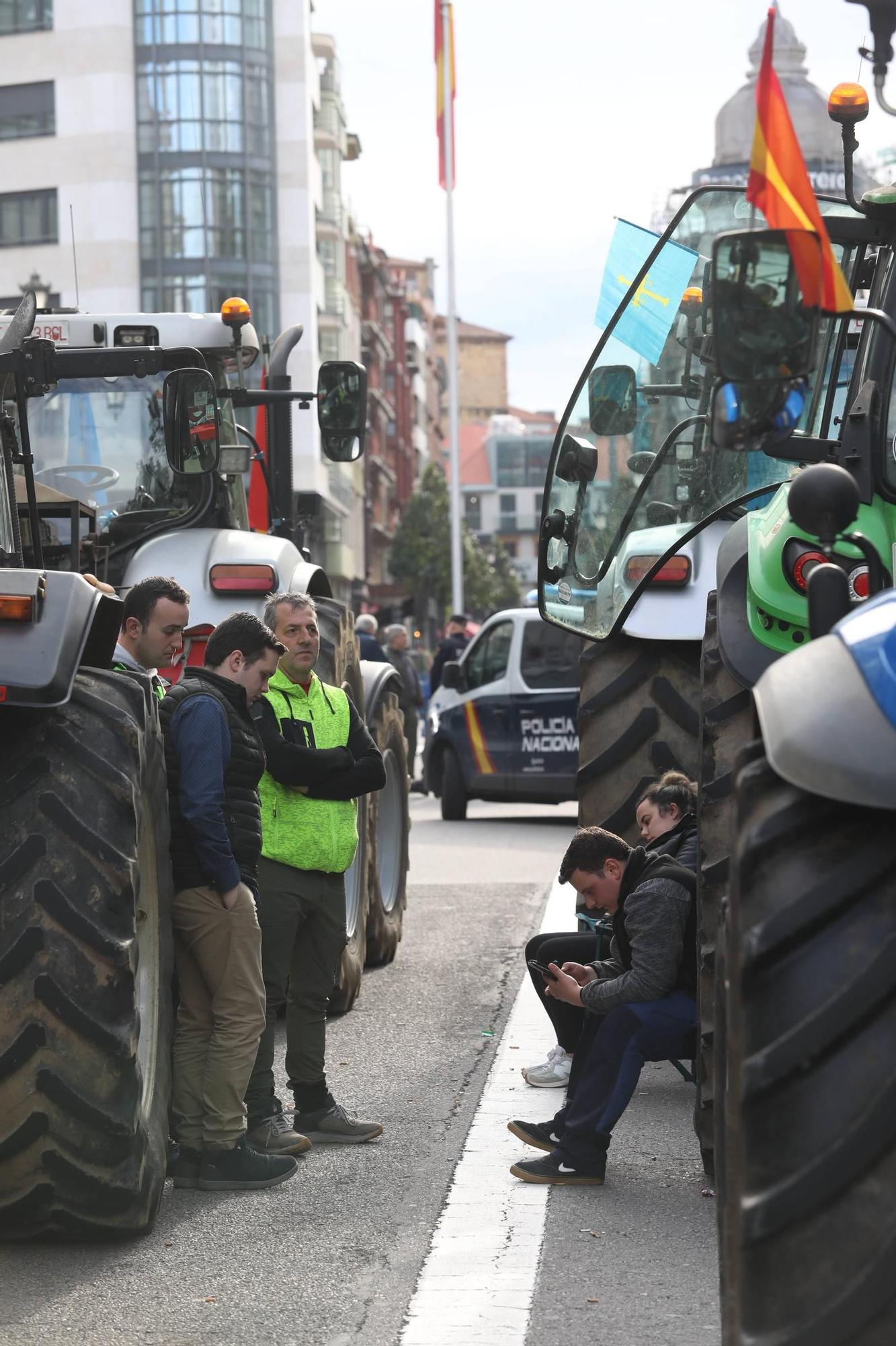 Protestas de los ganaderos y agricultores en Oviedo