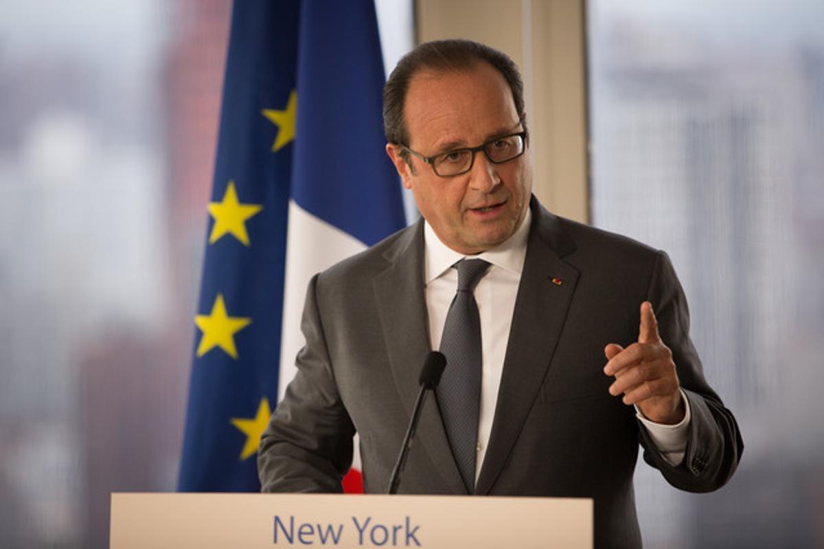 François Hollande, durante una rueda de prensa sobre Siria, el lunes en Nueva York.