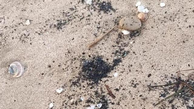 Restes de cendra en una de les platges del sud de València