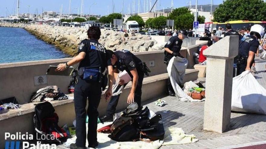 Razzia gegen fliegende Händler in Palma Anfang September.