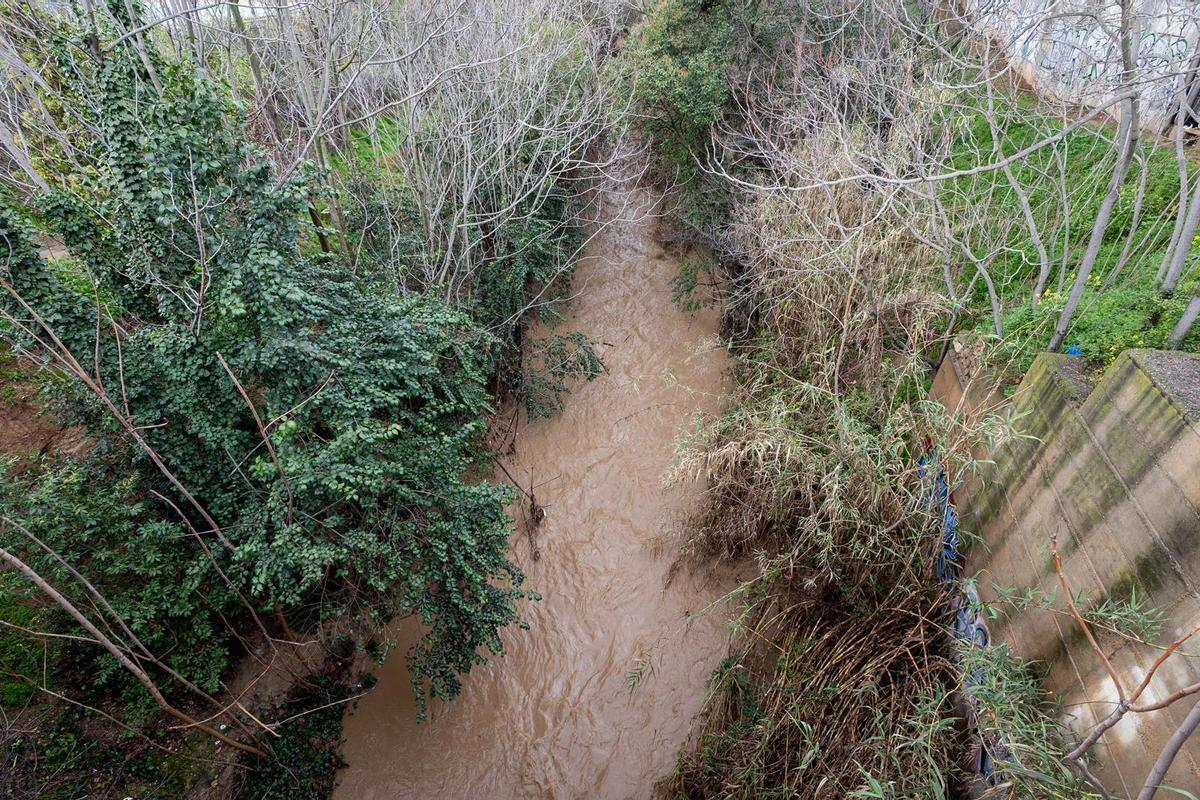 En imágenes I El río Huerva, a su paso por Zaragoza tras las últimas lluvias