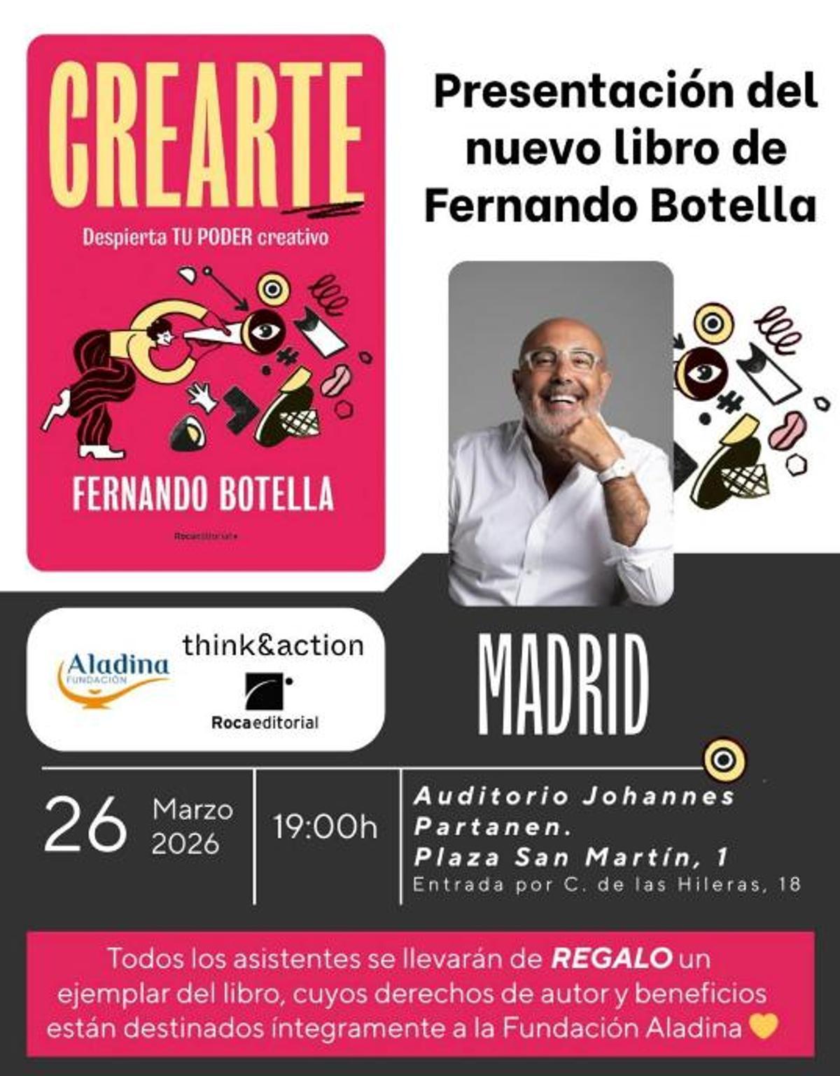 Fernando Botella lanza 'Crearte', un libro para salir del modo queja.