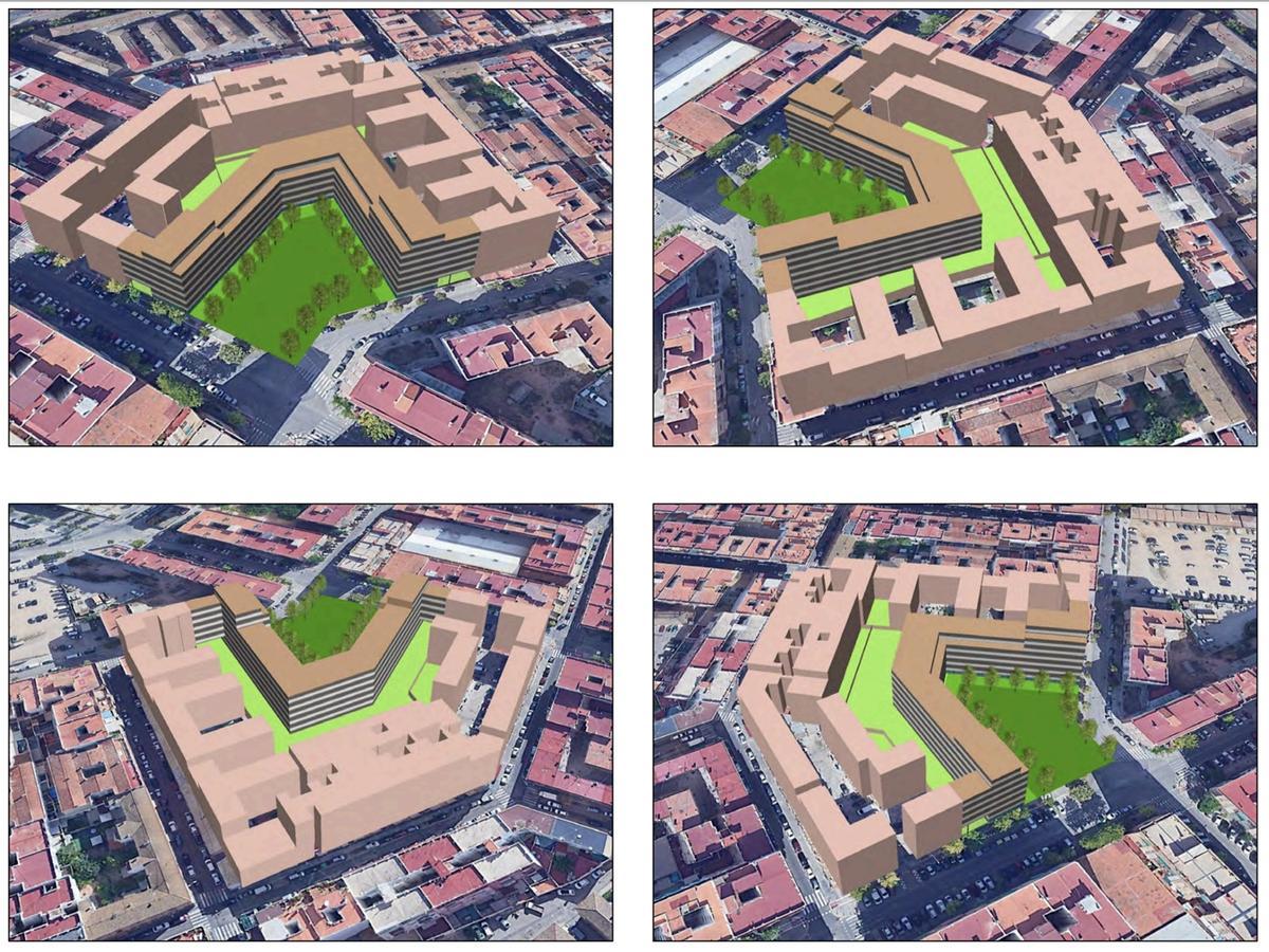 Figuración del PAI de Gil Sumbiela con 102 viviendas y zonas verdes abiertas a la calle