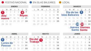 Calendario Laboral Baleares 2024