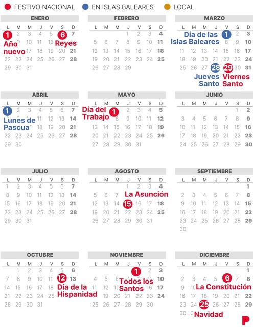 Calendario Laboral Baleares 2024