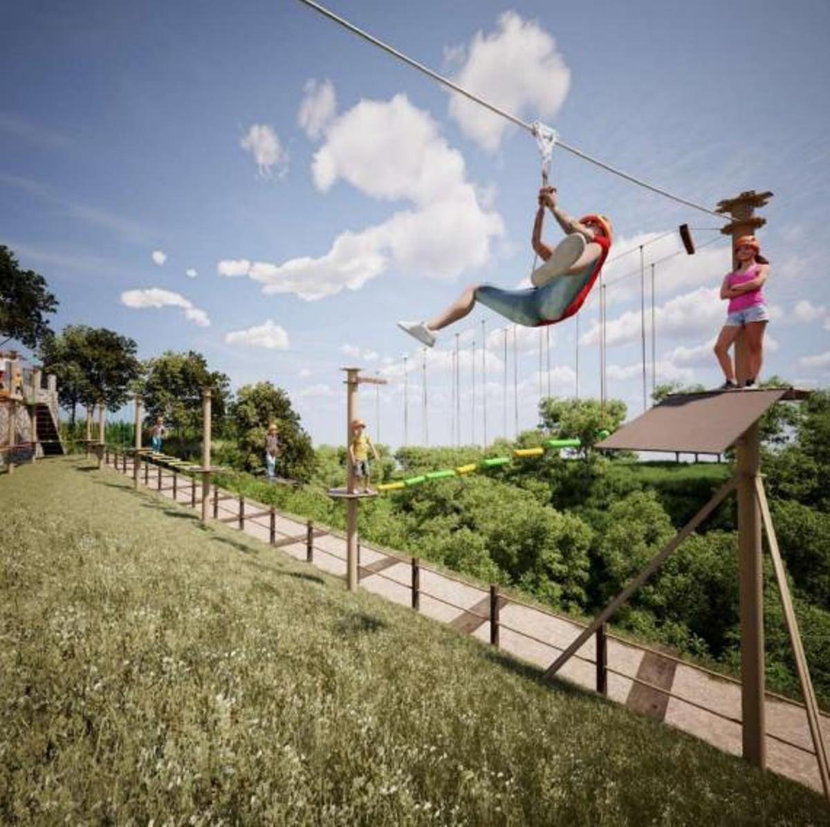 El proyecto contempla una tirolina para completar el circuito.