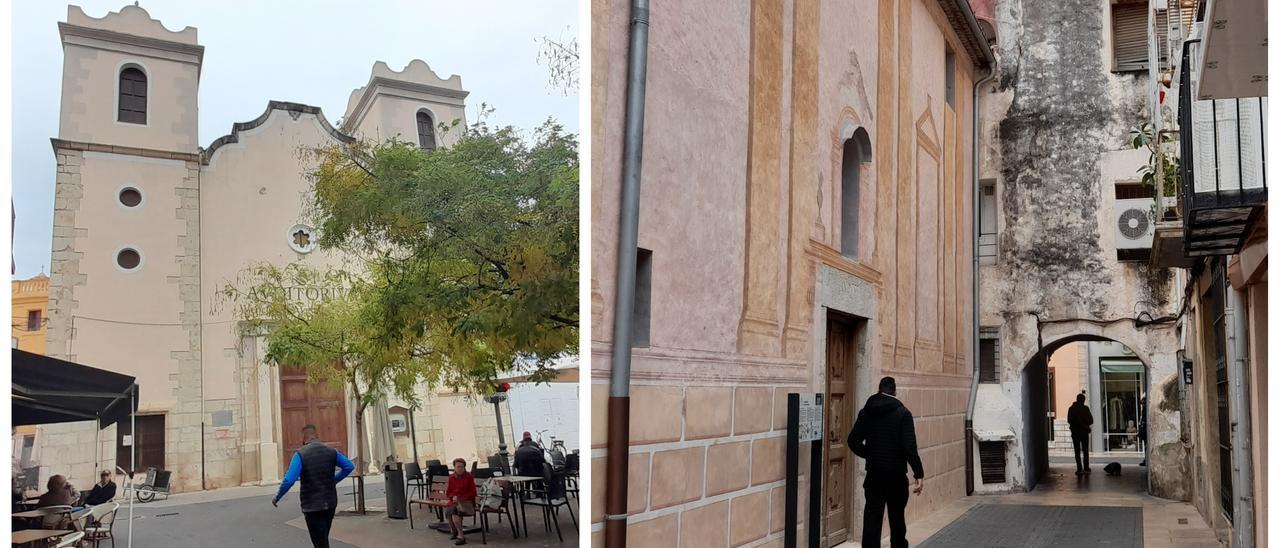 Algunos edificios del casco histórico, entre ellos el auditorio municipal, conservan pinturas fingidas en sus fachadas.