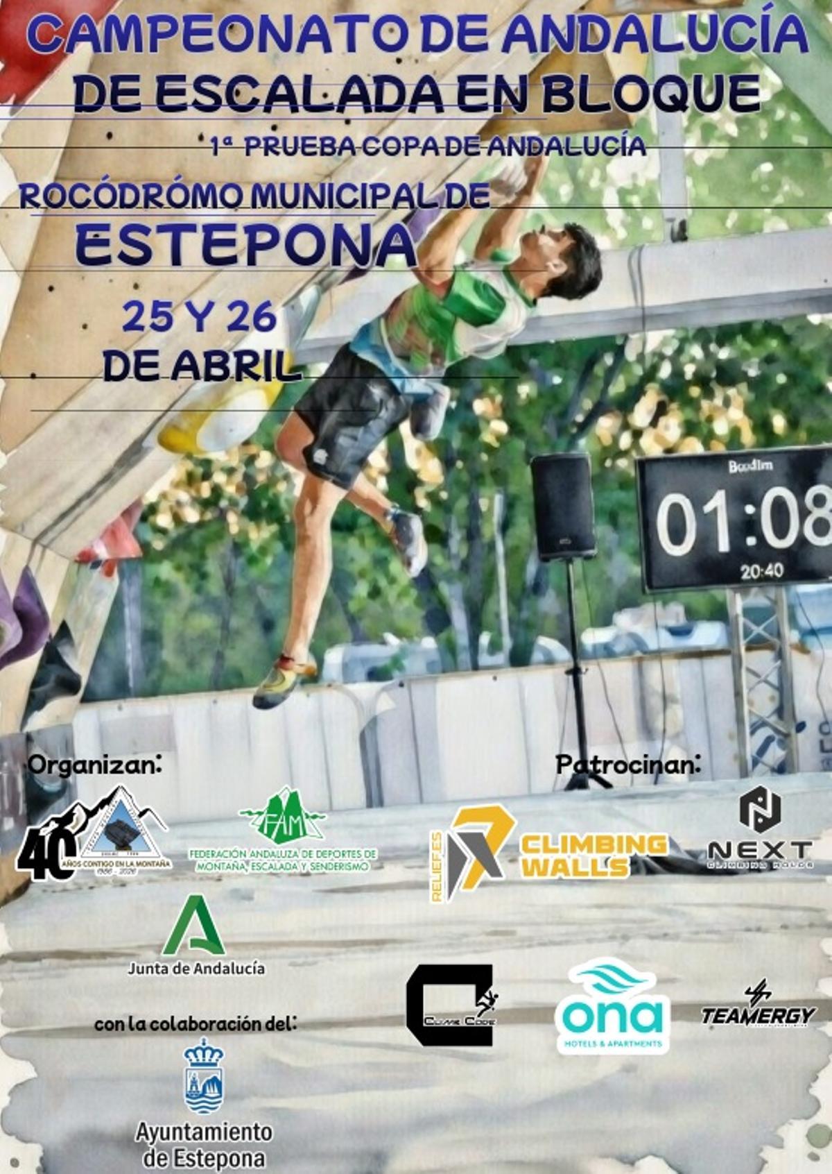 Cartel Campeonato de Andalucia de Escalada en Bloque 2026