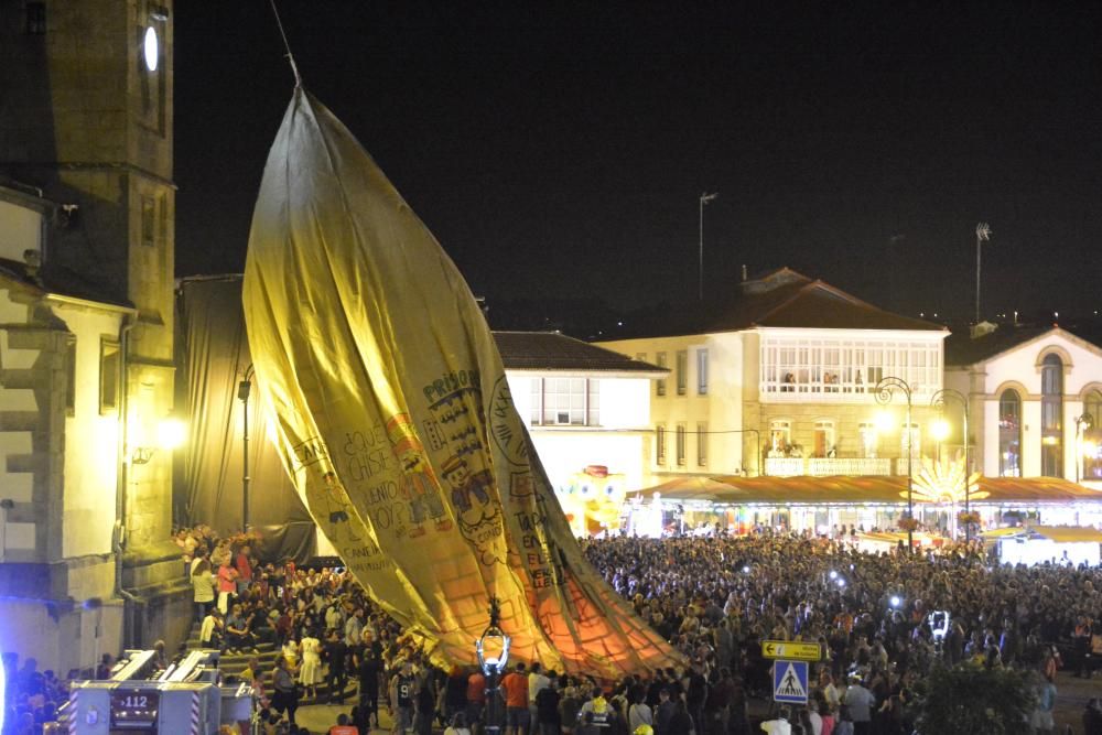 El globo de Betanzos se rompió al iniciar su ascenso y no pudo surcar el cielo por San Roque