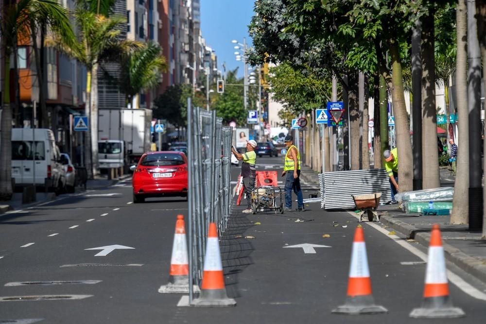 Obras de la MetroGuagua en la calle Venegas