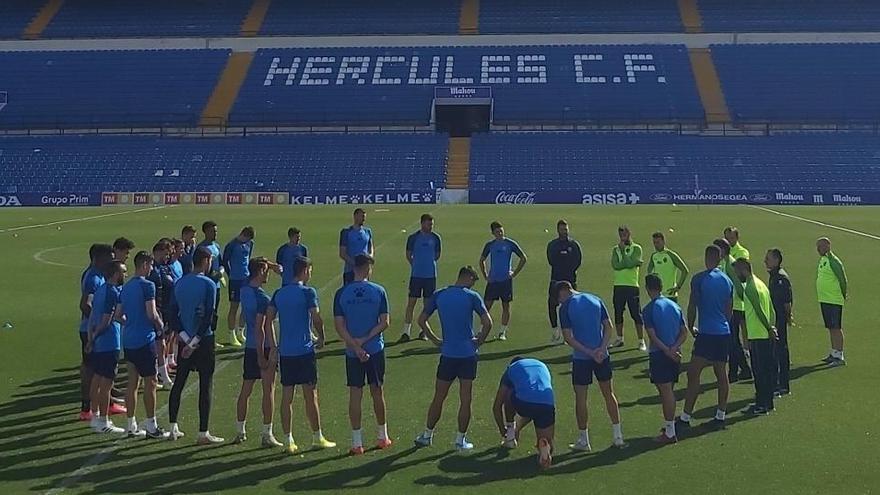 Uno de los últimos entrenamientos de Hércules el pasado 12 de marzo