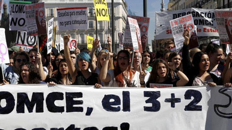 Manifestación de estudiantes en Madrid.