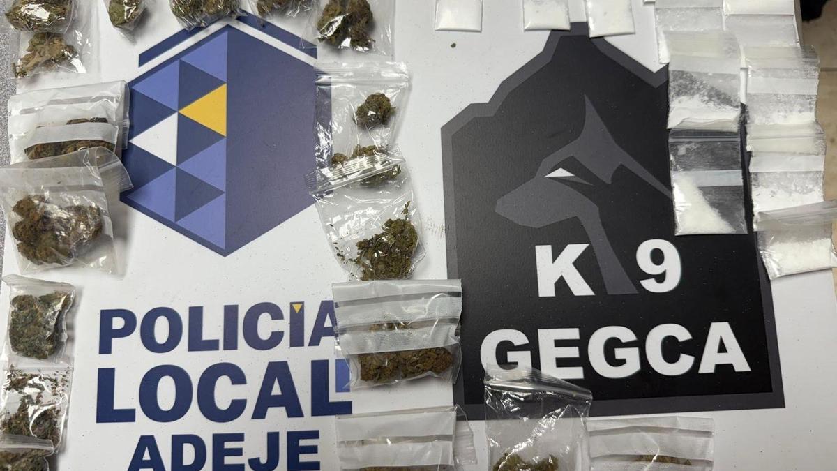 Bolsitas de cocaína y marihuana intervenidas en Costa Adeje