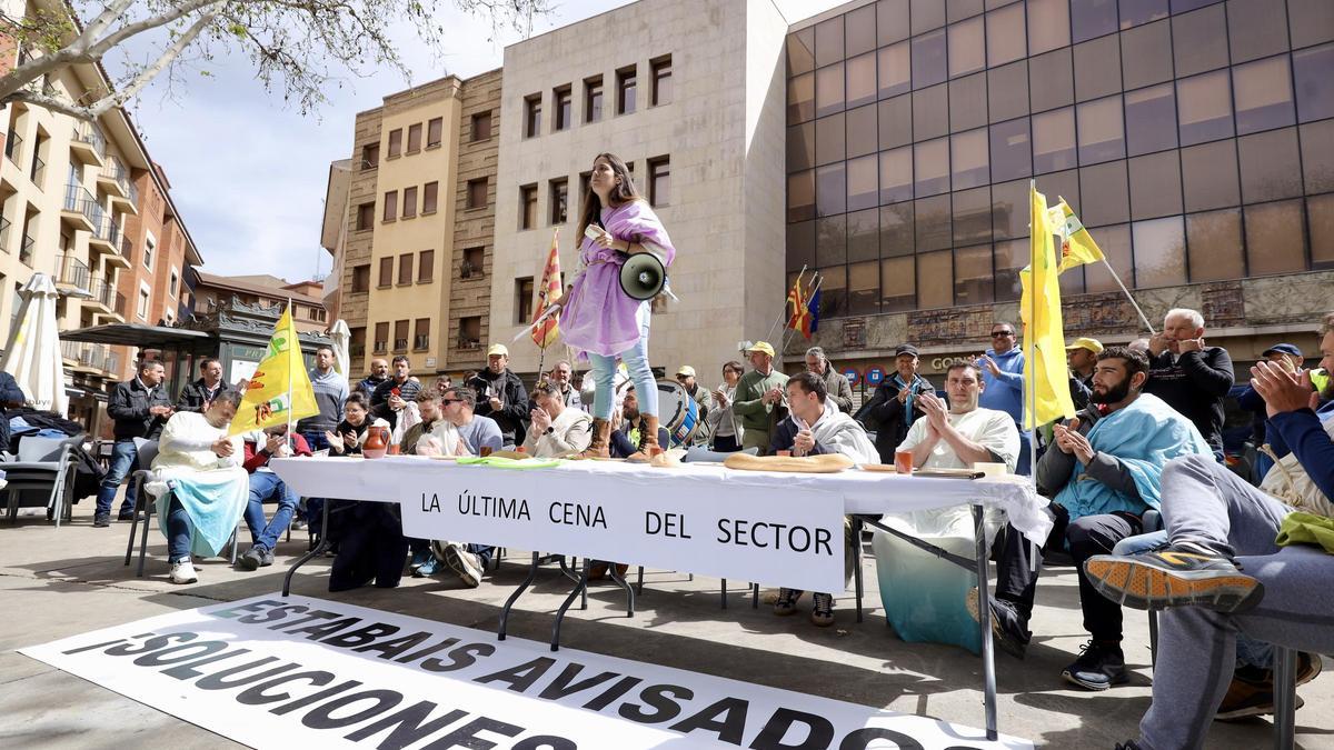 Una de las recientes movilizaciones de los jóvenes de UAGA, frente a la consejería de Agricultura.