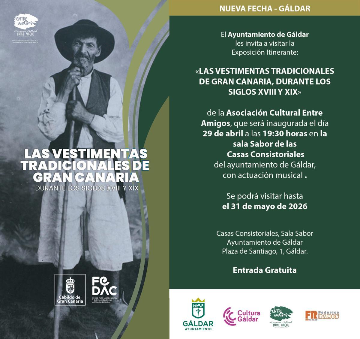 Cartel de la exposición 'Las vestimentas tradicionales de Gran Canaria'.