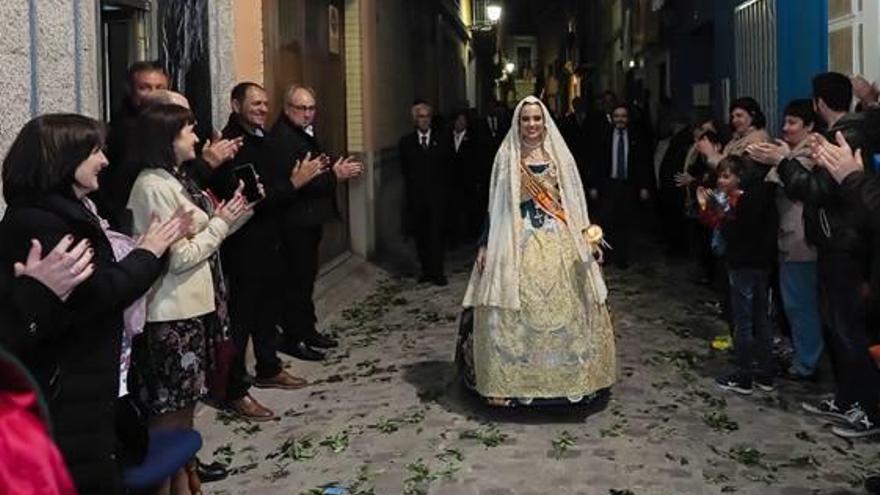 La fallera mayor de València en la procesión del lunes.