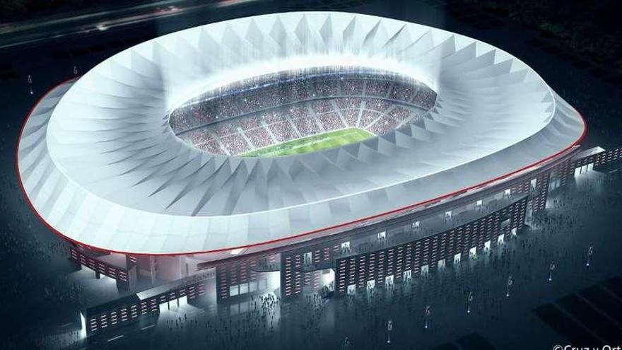 Maqueta del futuro estadio del Atlético de Madrid en La Peineta.