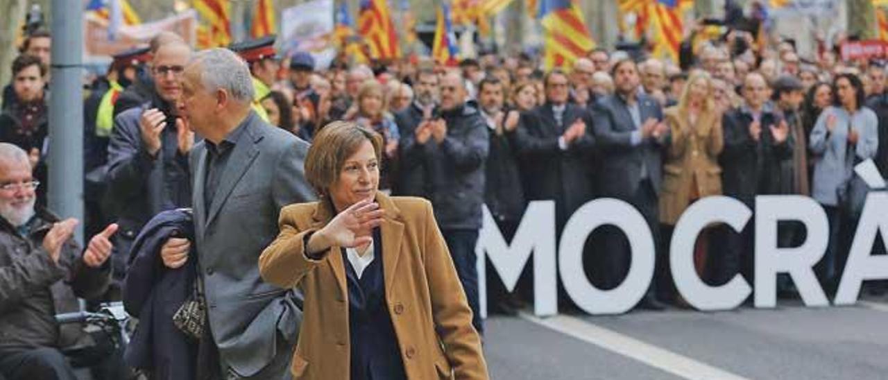 Movilización en la reciente comparecencia de Carme Forcadell ante el juez.