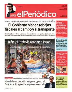 La portada de EL PERIÓDICO del 13 de marzo de 2026