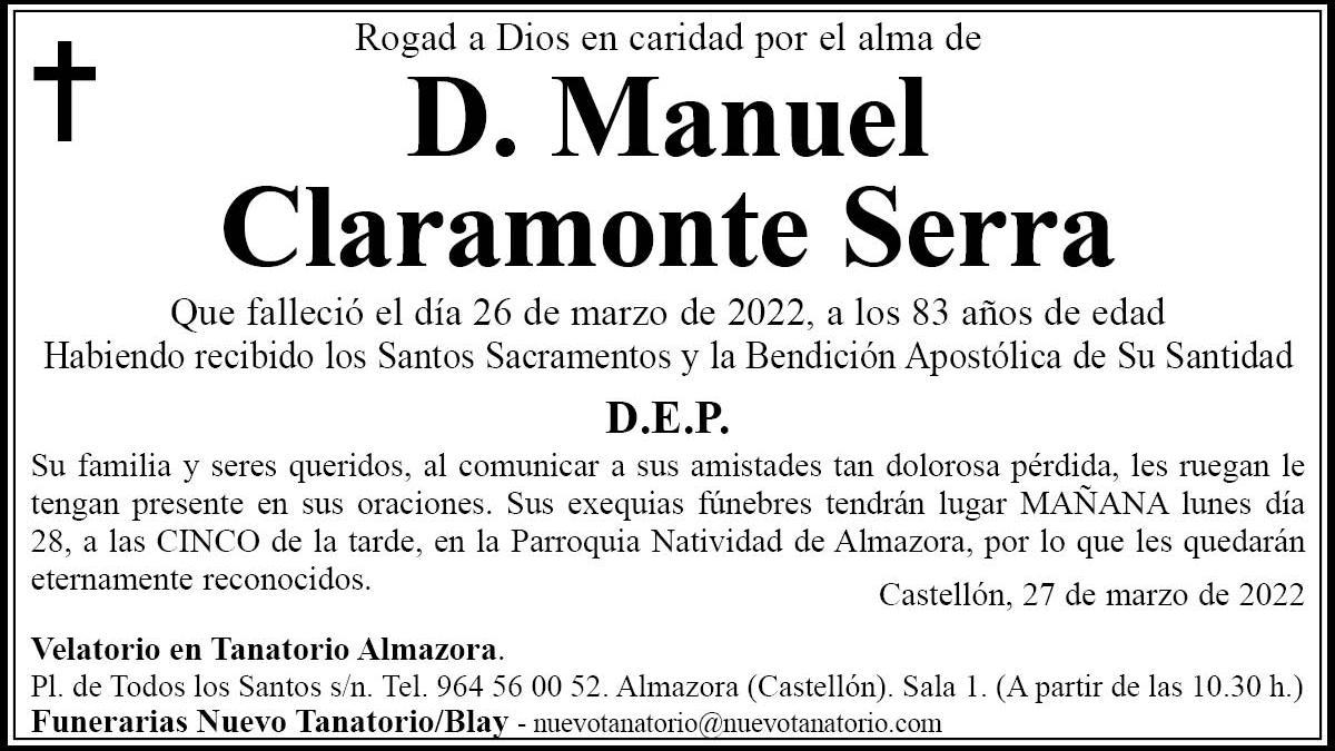 D. Manuel Claramonte Serra