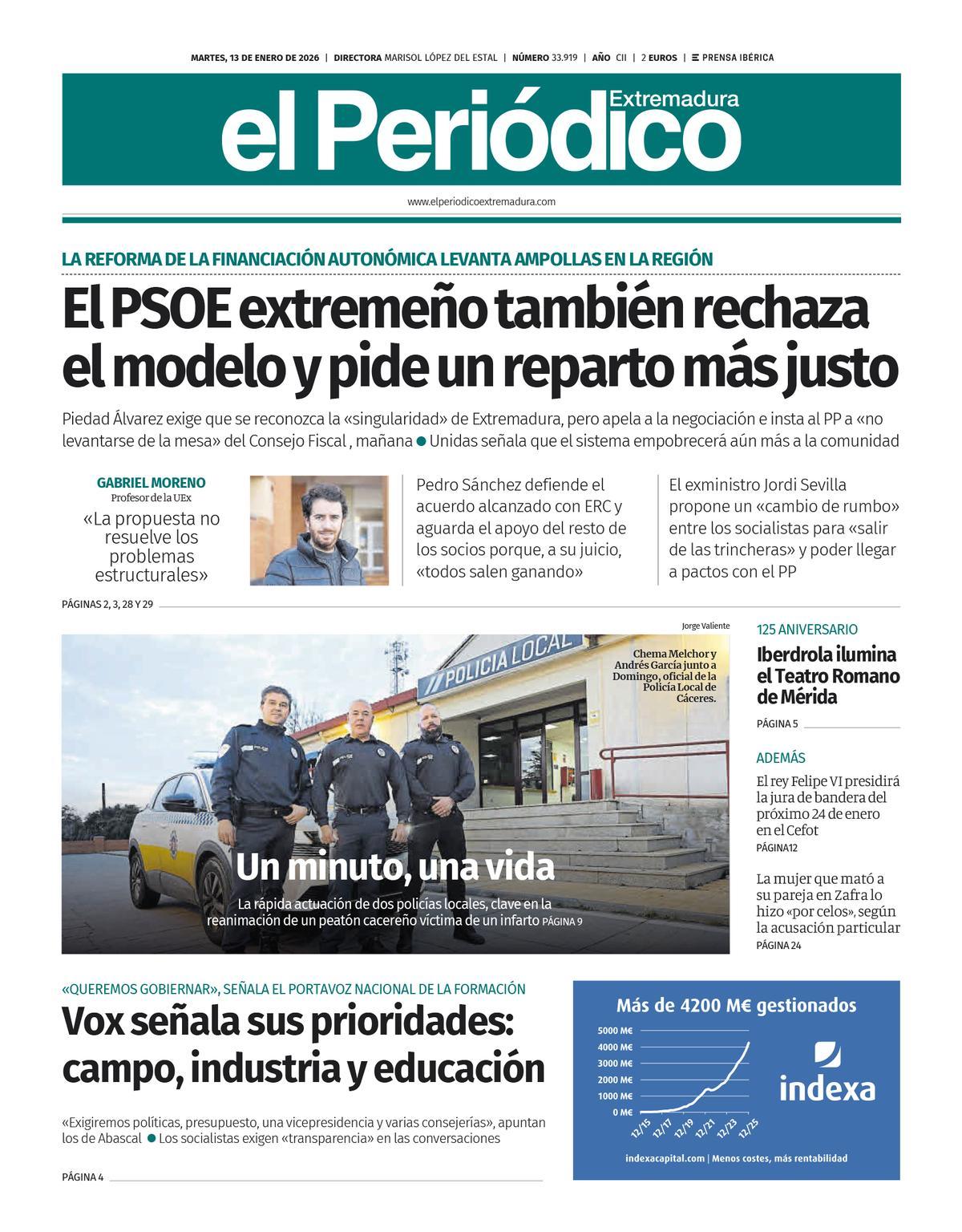 Consulta la portada correspondiente al día 13 de enero de 2026