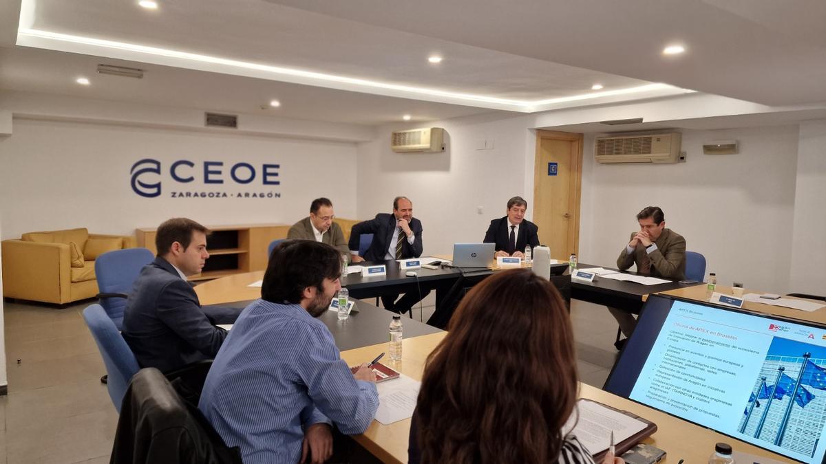Un momento de la comisión de internacionalización de la CEOE Aragón, que se ha reunido este viernes.