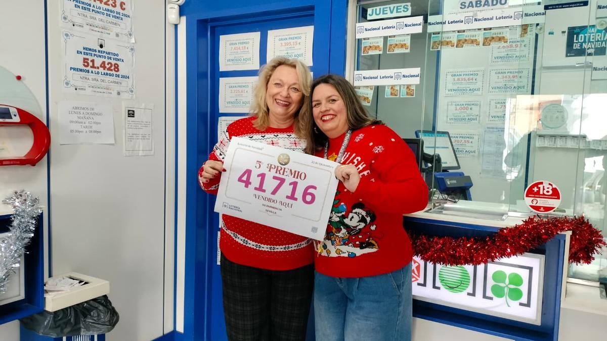 Administración de la calle Ingeniero La Cierva, ubicada en el distrito Cerro-Amate, donde ha tocado un quinto premio.