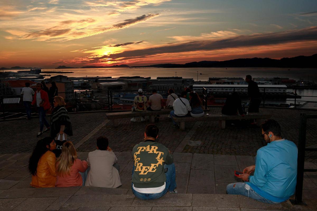 Nubes de tipo alto en un atardecer esta semana en Vigo
