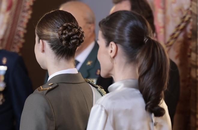 El peinado de la princesa Leonor para la Pascua Militar 2024.