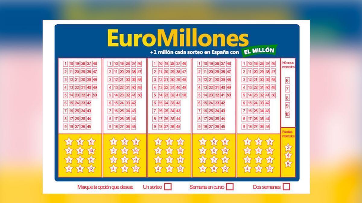 Boleto del Euromillones.