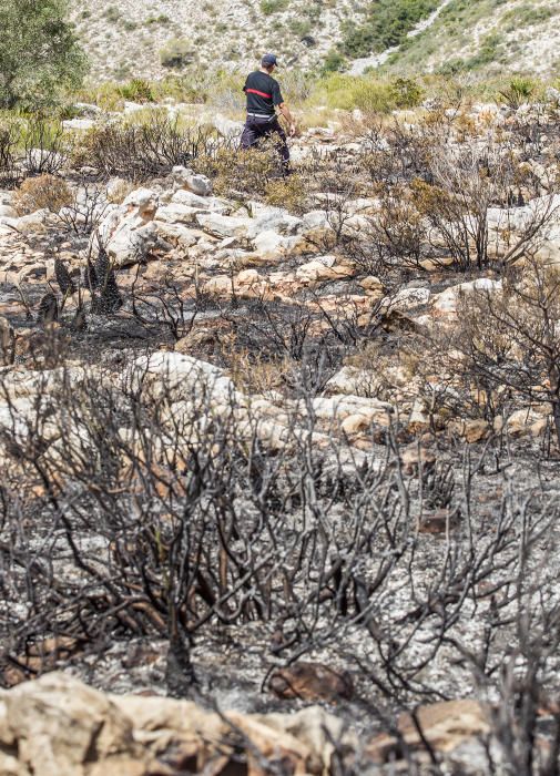 Extinguido el incendio de Teulada y Benissa tras quemar 3,5 hectáreas