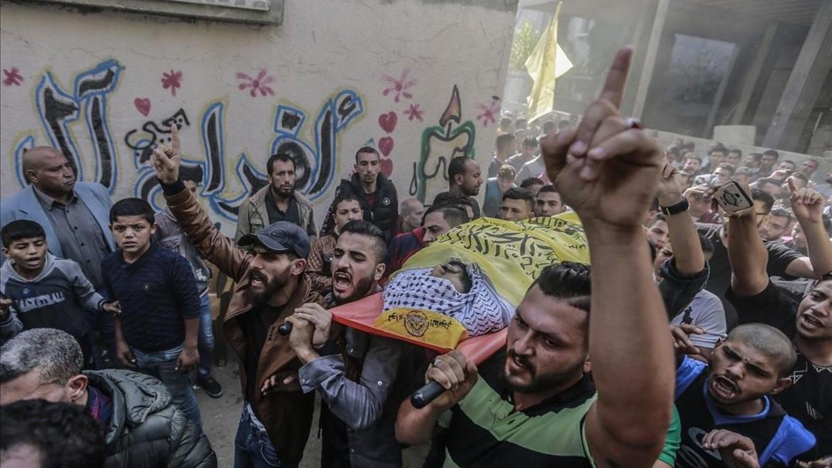 Funeral del líder de la Yihad Islámica asesinado por Israel en Gaza.