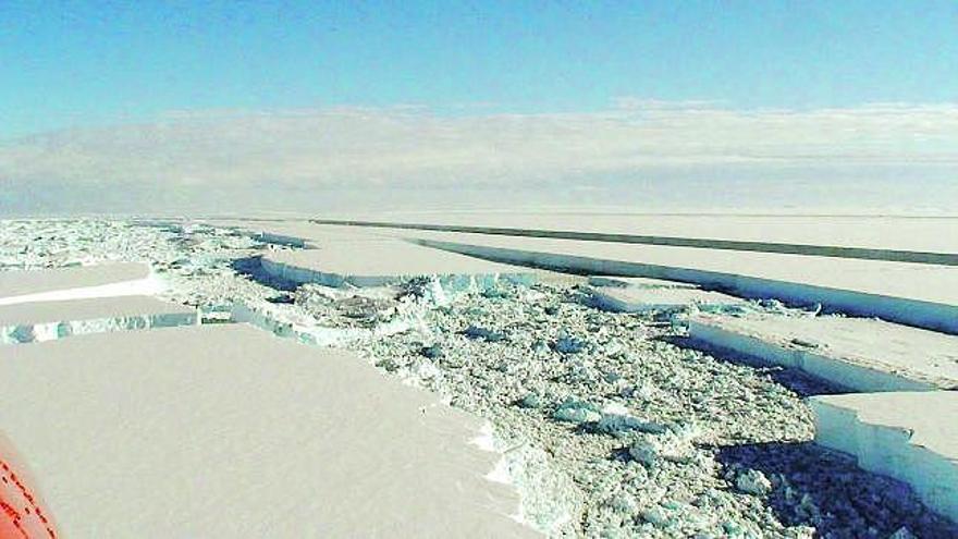 Bloque de hielo del tamaño de la isla de Man, desprendido a principios de año de la Antártida.