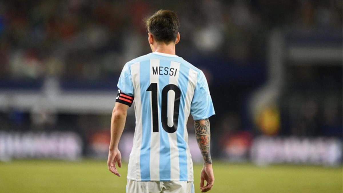 Leo Messi tras la derrota de Argentina en la final de la Copa América 2016 contra Chile