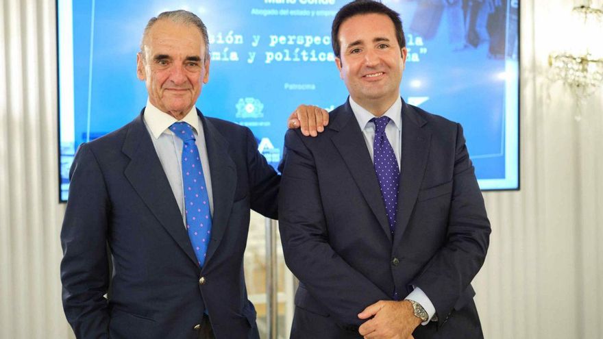 Mario Conde (i) y el asesor financiero tinerfeño Jorge Hodgson Golding. | CARSTEN W. LAURITSEN