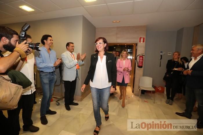 Ambiente de la noche electoral en la sede de Cs